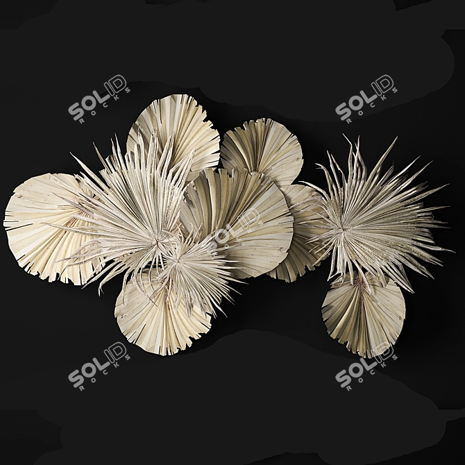 Title: Natural Palmscape Wall Decor 3D model image 2