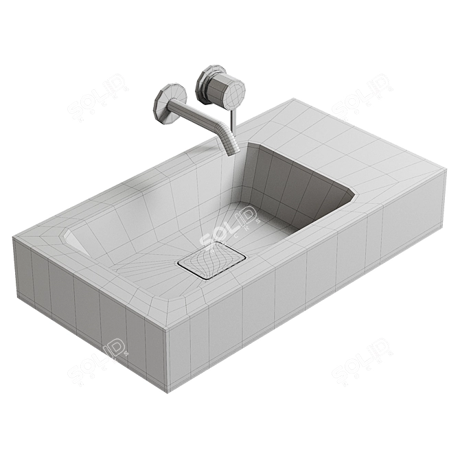 Sleek Cono Wall Basin: Effortless Elegance 3D model image 2