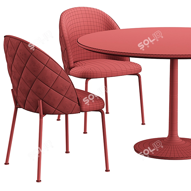 Dijon Chair Table Set - Elegant and Compact 3D model image 6