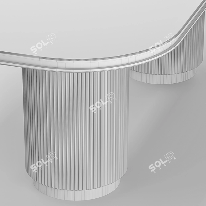 Sleek Modern Dining Table 3D model image 4