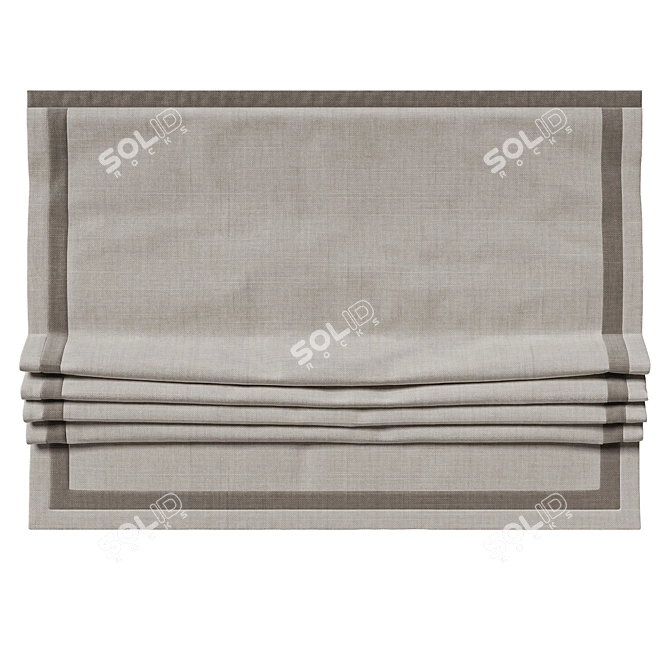 Elegant Linen Roman Blind - Perfect for Any Space 3D model image 2