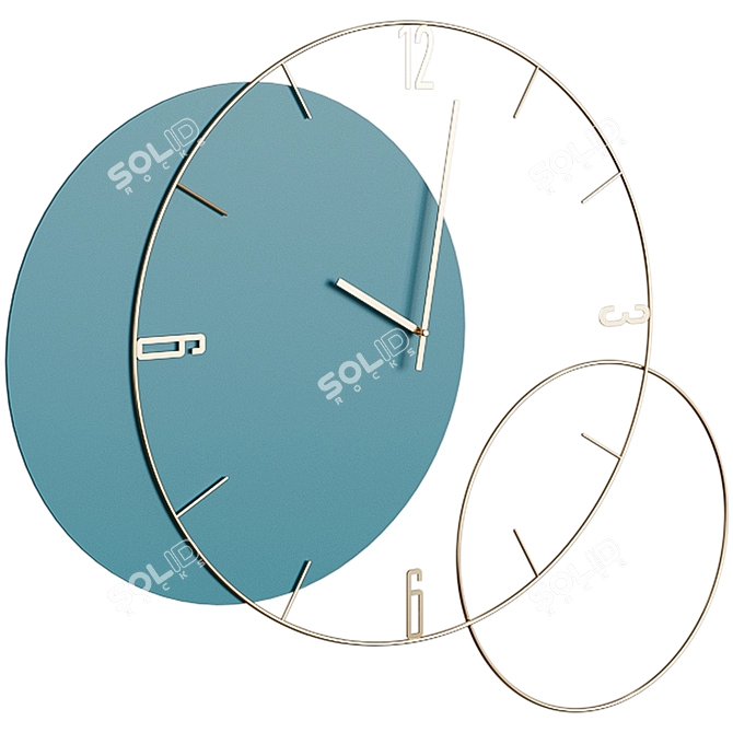 Contemporary Oversized Round Wall Clock 3D model image 2