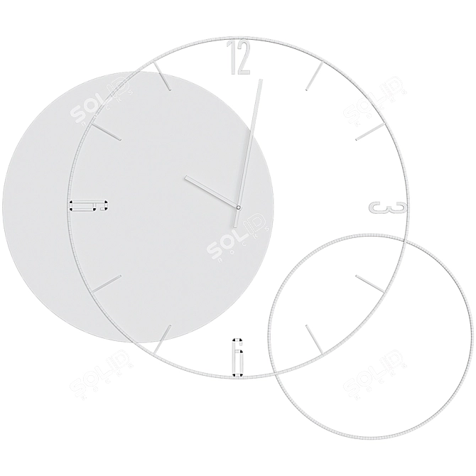 Contemporary Oversized Round Wall Clock 3D model image 3