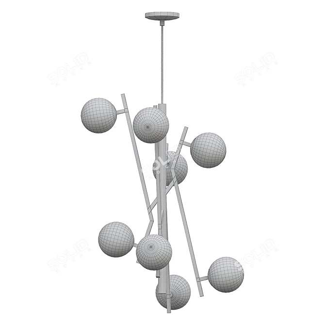 Elegant LED Foyer Chandelier 3D model image 2