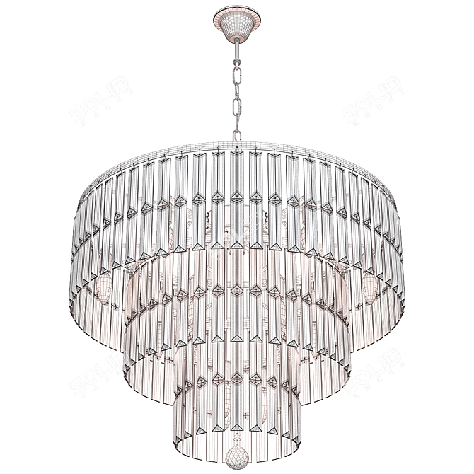 Glamorous 1920s Odeon Chandelier 3D model image 3