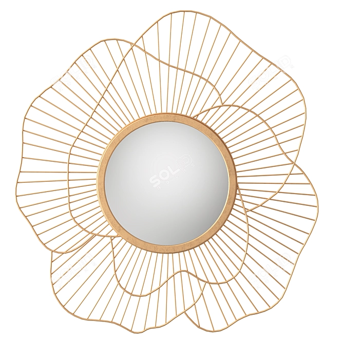 Elegant Flower Mirror 3D model image 1