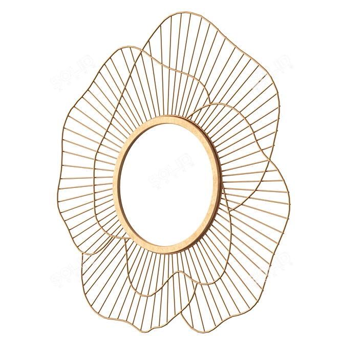 Elegant Flower Mirror 3D model image 2