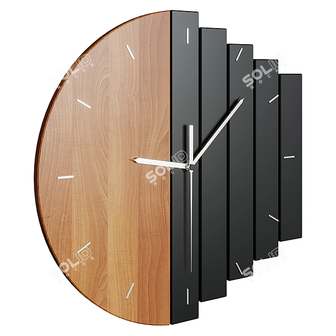 Abstract Industrial Wall Clock 3D model image 1