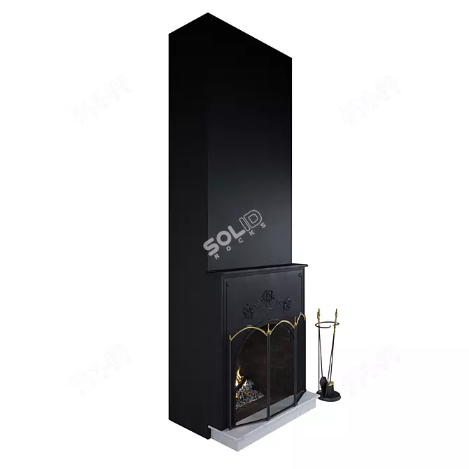 Fireplace Set with Authentic Design  Elegant and Functional 3D model image 8
