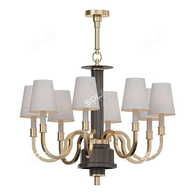 Vintage Bookshelf Chandelier 3D model image 1