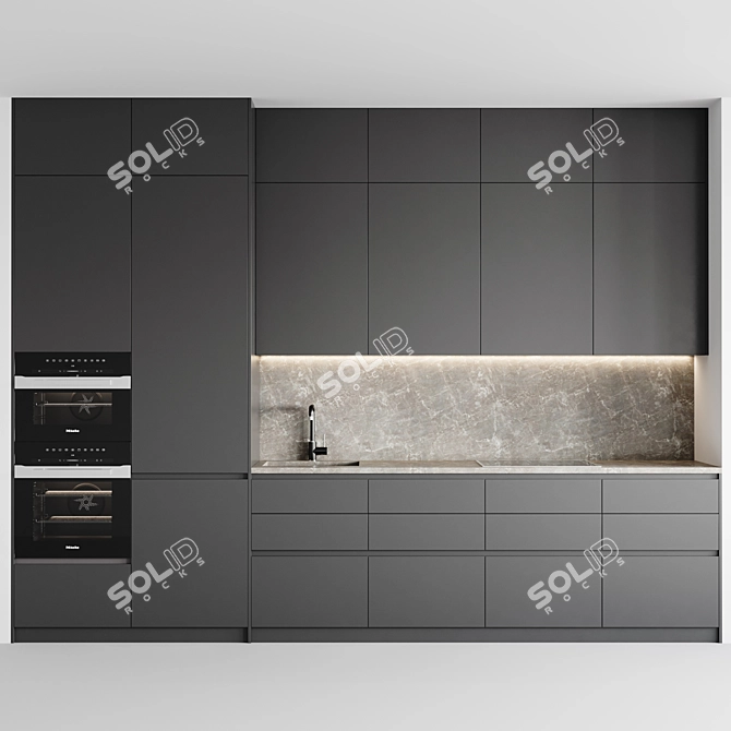  Sleek Modern Kitchen Design 3D model image 2