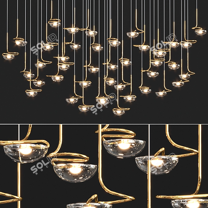 Elegant Jackie O Chandelier 3D model image 1