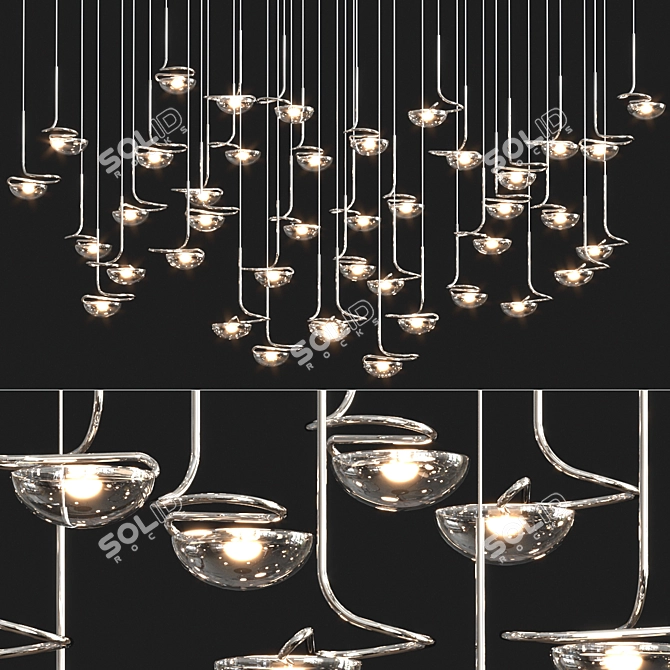 Elegant Jackie O Chandelier 3D model image 2