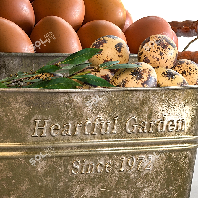 Elegant Egg Baskets: Chicken & Quail Eggs 3D model image 3