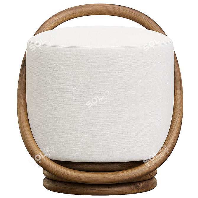 Elegant Smile Pouf: The Perfect Accent for Your Space 3D model image 2