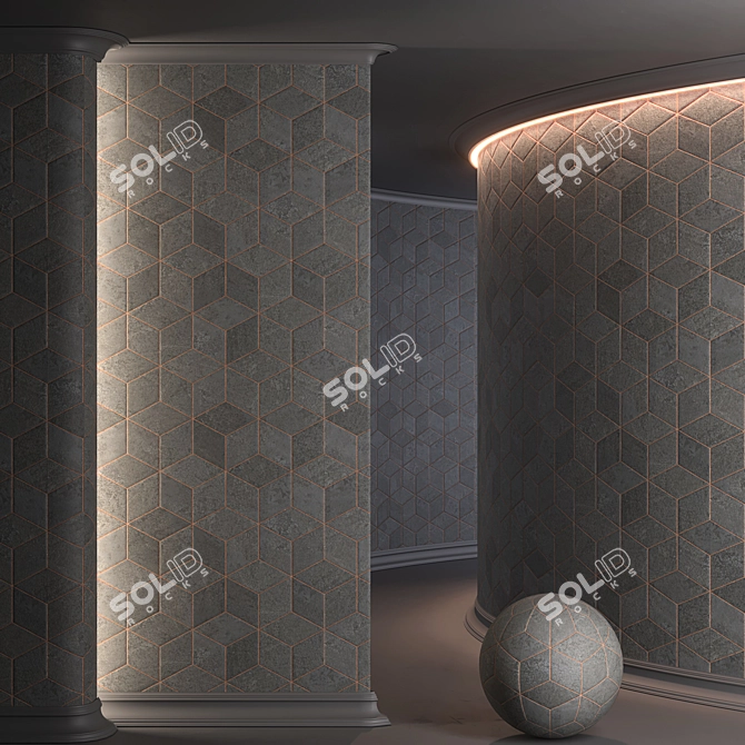 HexaGlow: High-Resolution 3D Hexagon Tiles 3D model image 1