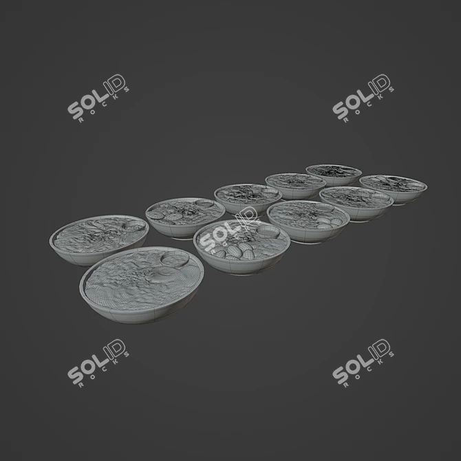 Fresh and Healthy Salad Bowls 3D model image 5