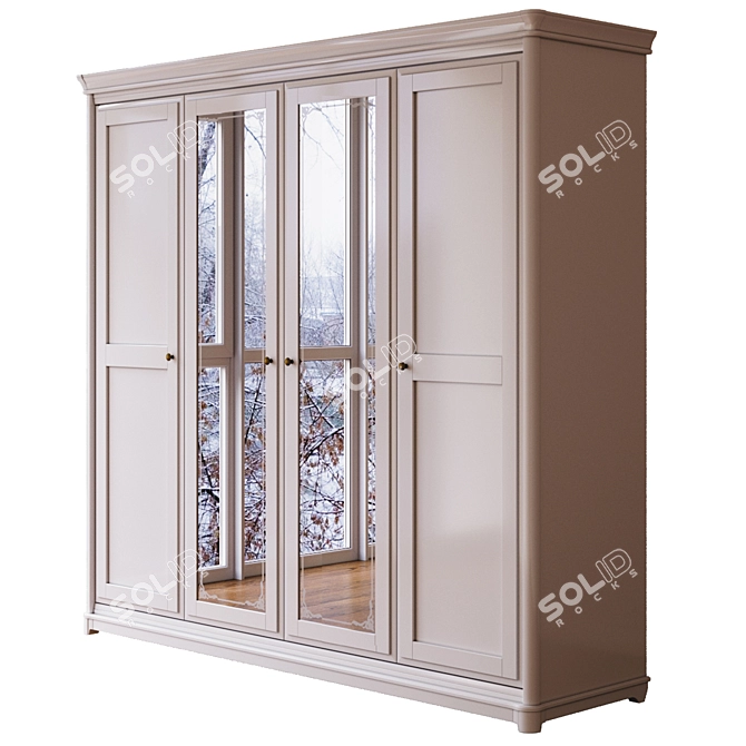 Riviera Collection Wooden Wardrobe: Elegant and Spacious 3D model image 1