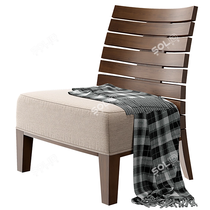 Modern Charm Lounge Chair 3D model image 1