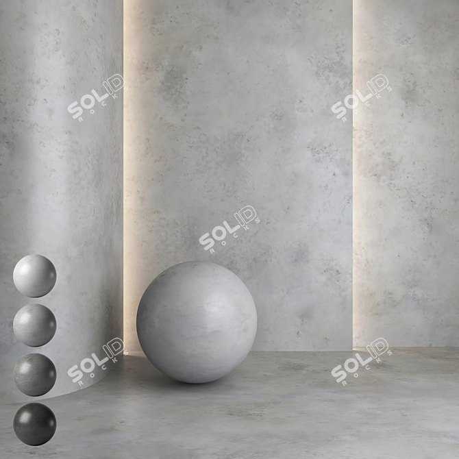 Seamless Decorative Concrete Textures 3D model image 1
