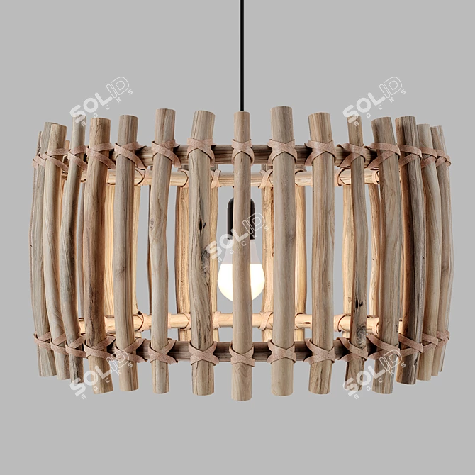 Primitive Pendant Light: Unique Rustic Design 3D model image 2