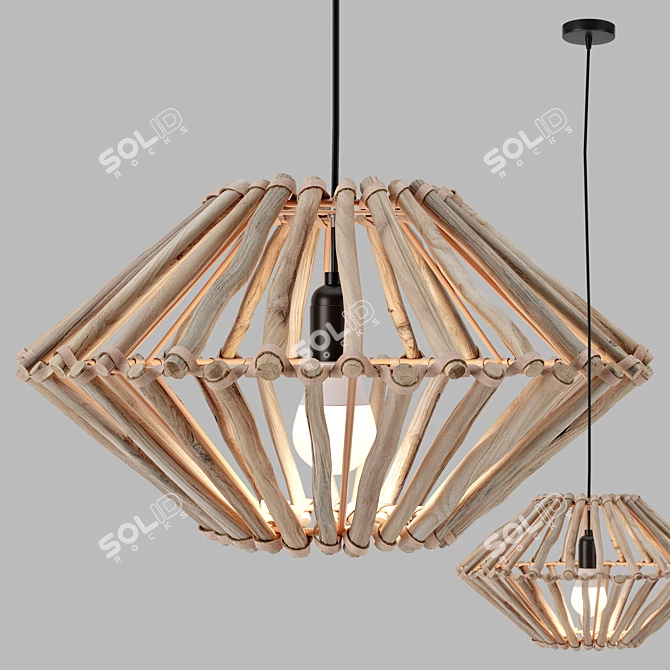 Primitive Pendant Light: Unique Rustic Design 3D model image 3