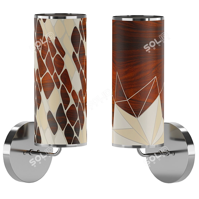 Modern Wood Sconce Design 3D model image 1