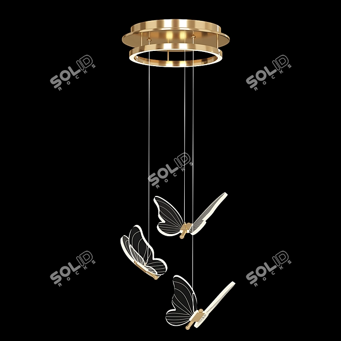 Elegant Butterfly Chandelier 3D model image 2