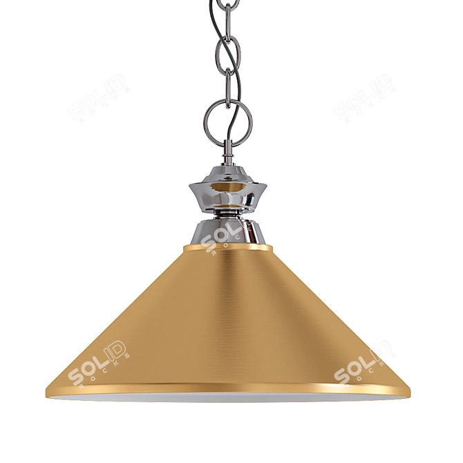 Satin Gold Metal Shade Pendant 3D model image 1