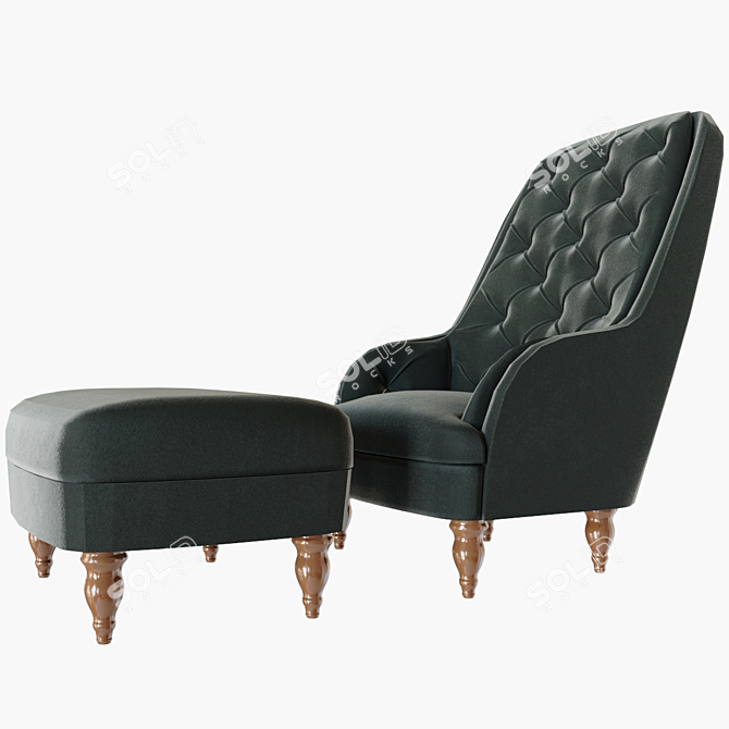 Elegant Epoque Armchair 3D model image 1