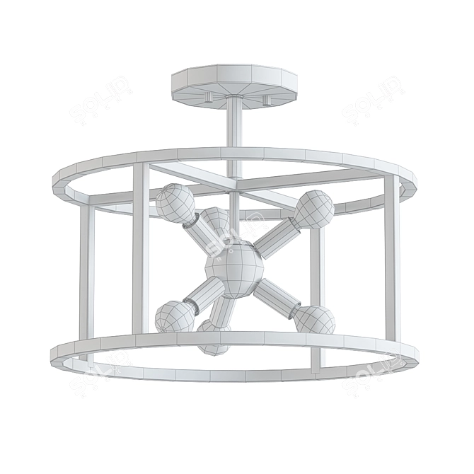 Possini Euro Clarice 16 - Elegant Warm Brass Ceiling Light 3D model image 2