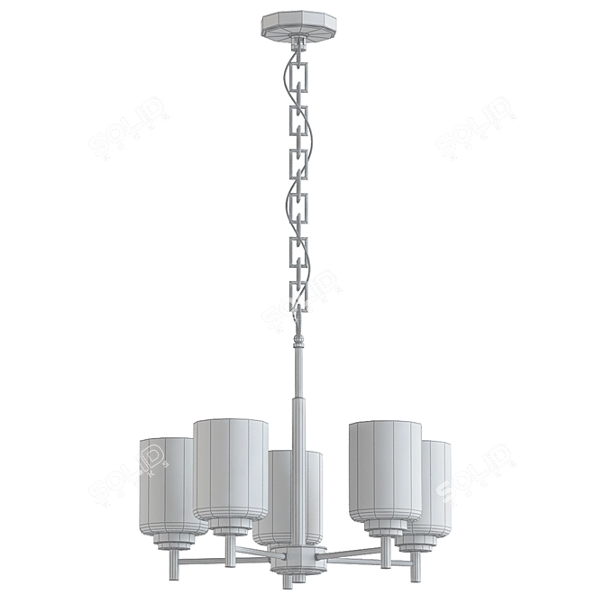 Winslow 5-Light Black Chandelier 3D model image 2