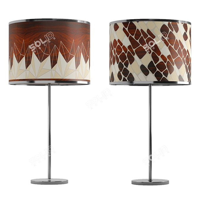 Sleek Wood Table Lamp 3D model image 1