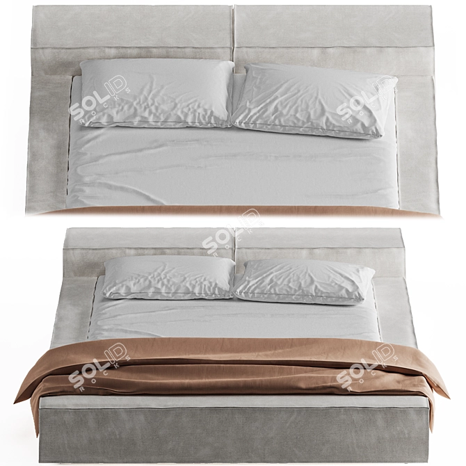 Luxurious Extrasoft Bed by Living Divani 3D model image 1