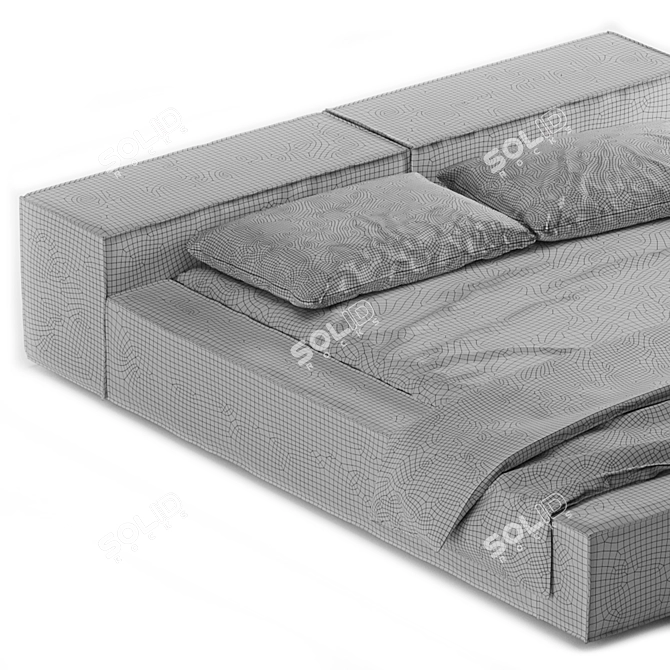 Luxurious Extrasoft Bed by Living Divani 3D model image 4