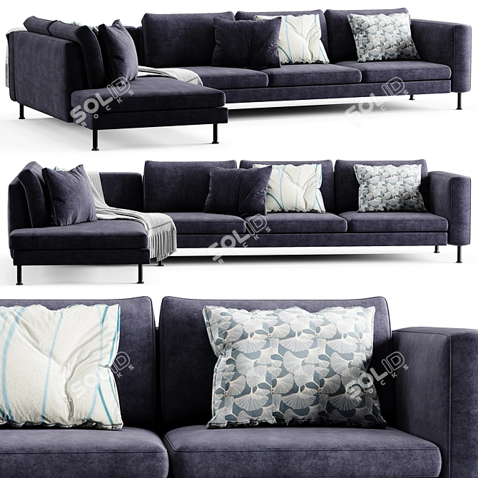 BoConcept Indivi Modern Convertible Sofa 3D model image 1