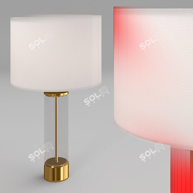 Sleek Acrylic USB Table Lamp 3D model image 2