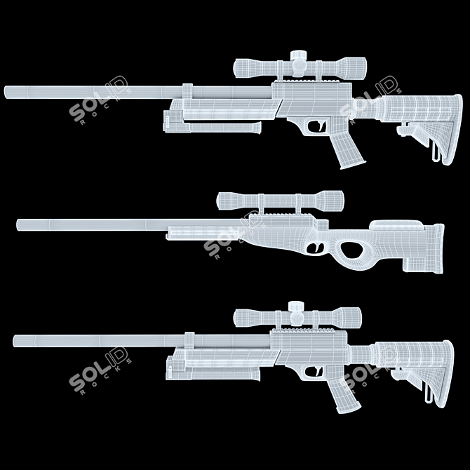 Sniper_1 2016: High Poly Vray Render 3D model image 5