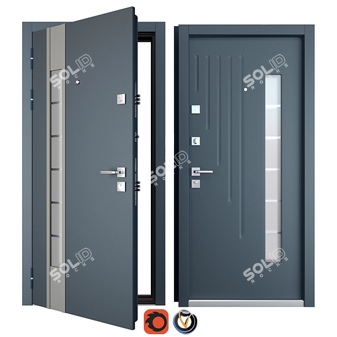 Nostra Favorit Metal Entrance Door: Sleek Design, High Security 3D model image 1