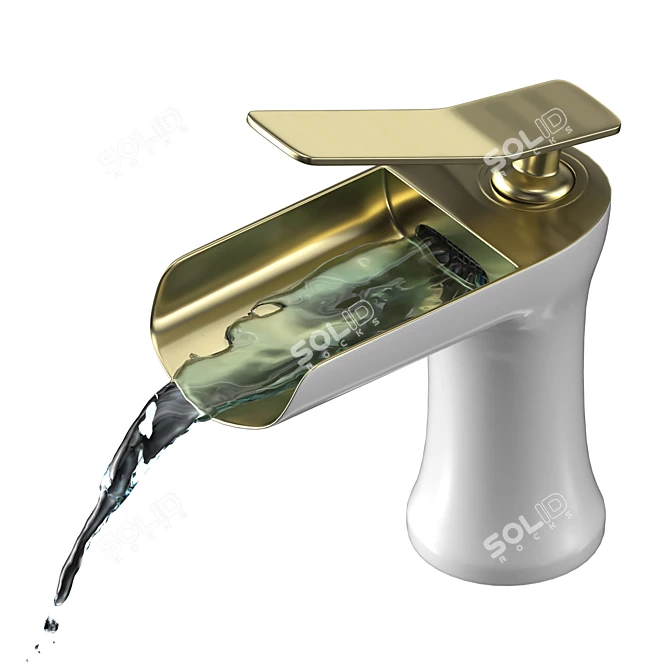 Elegant Waterfall Basin Faucet 3D model image 7