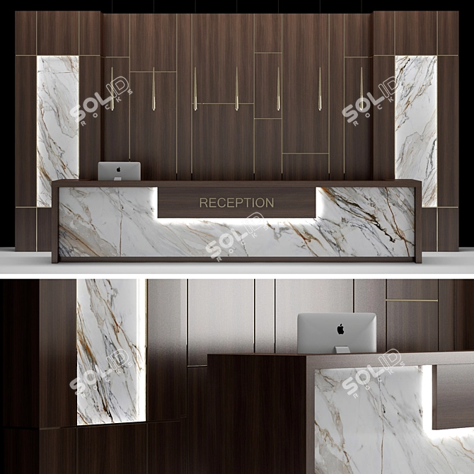 Stylish Reception Desk 3D model image 1