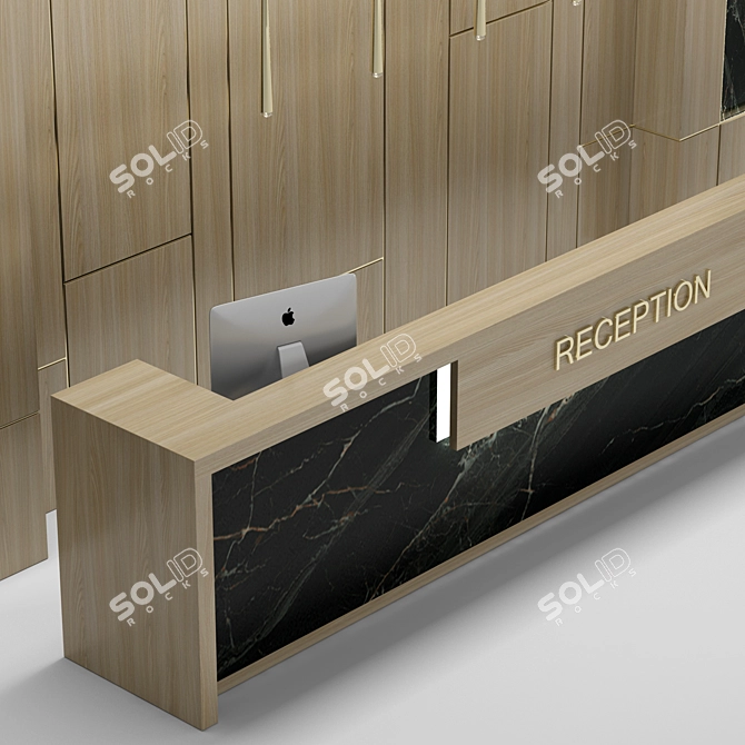 Stylish Reception Desk 3D model image 6