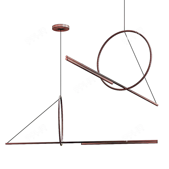 Modern Minimalist LED Pendant 3D model image 2