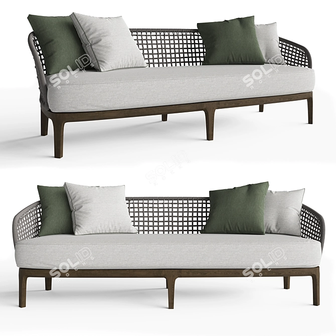 Elegant Lungotevere Sofa by Meroni and Colzani 3D model image 1