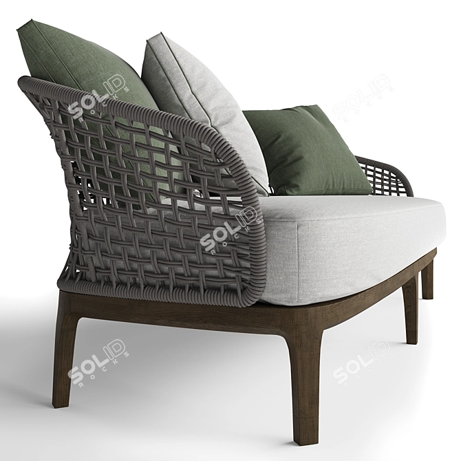 Elegant Lungotevere Sofa by Meroni and Colzani 3D model image 4