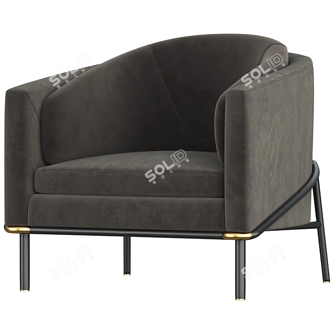 Sleek Minotti Fil Noir Armchair 3D model image 3