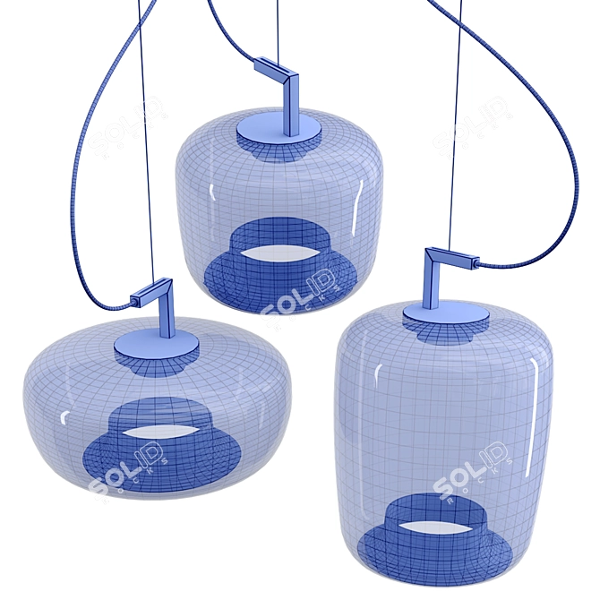 Brokis Double: LED Blown Glass Pendant 3D model image 3