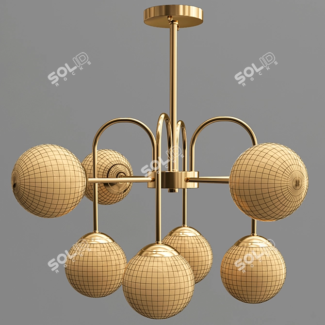 Modern Aozu Sputnik Chandelier - Eight-Light Fixture 3D model image 2