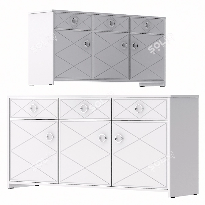 Modern White Lucido Chest of Drawers 3D model image 1