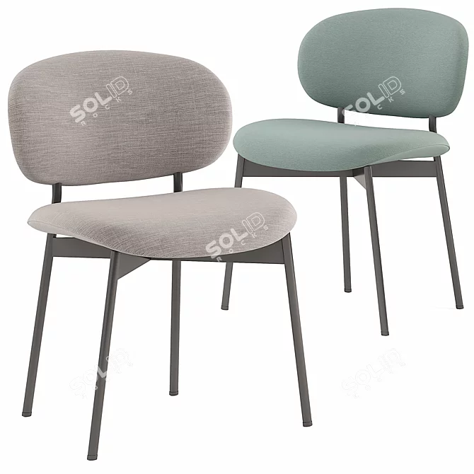 Luz Upholstered Chair: Modern Comfort in 3D 3D model image 2